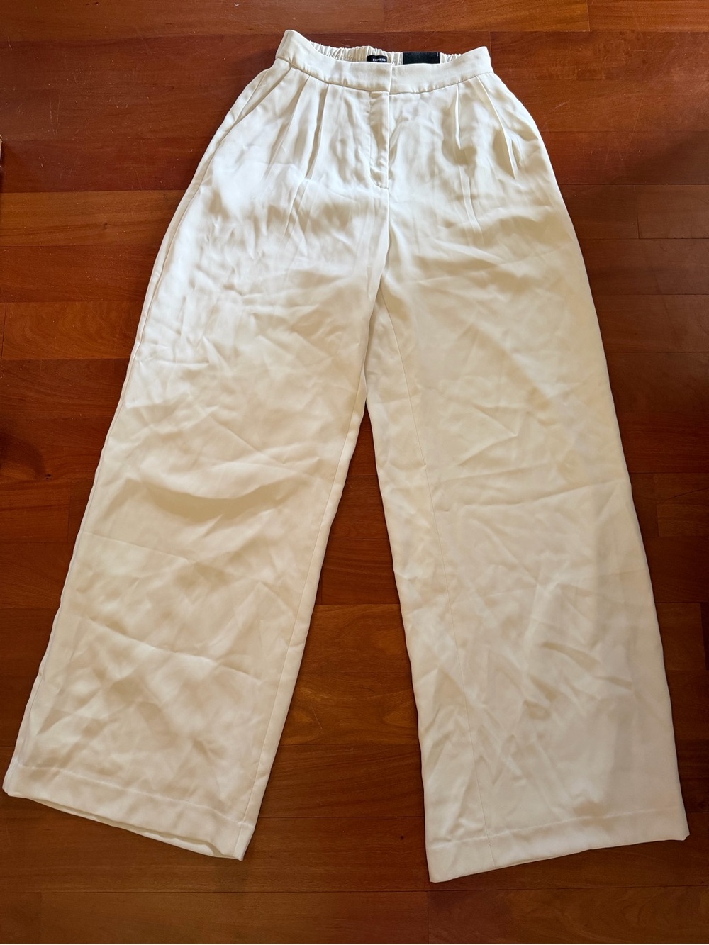 Express Cream Wide-Leg Trousers
